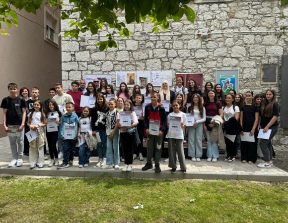 Awarded Certificates of Appreciation and Prizes to Mostar Students Who Participated in the Competition   